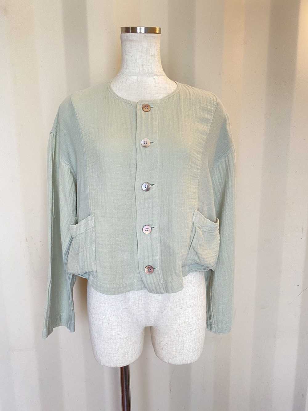 Issey Miyake Plantation green blouse - image 1