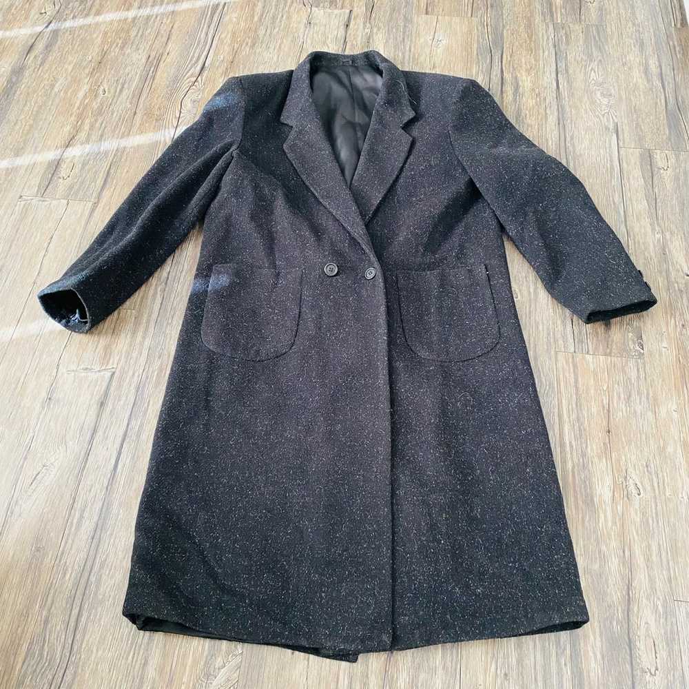 Vintage 90's Cellini gray full length wool trench… - image 1