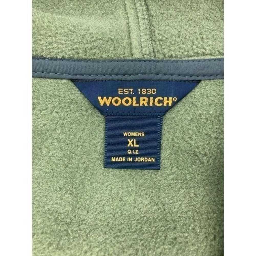 Woolrich green fleece zip up jacket with hood - image 5