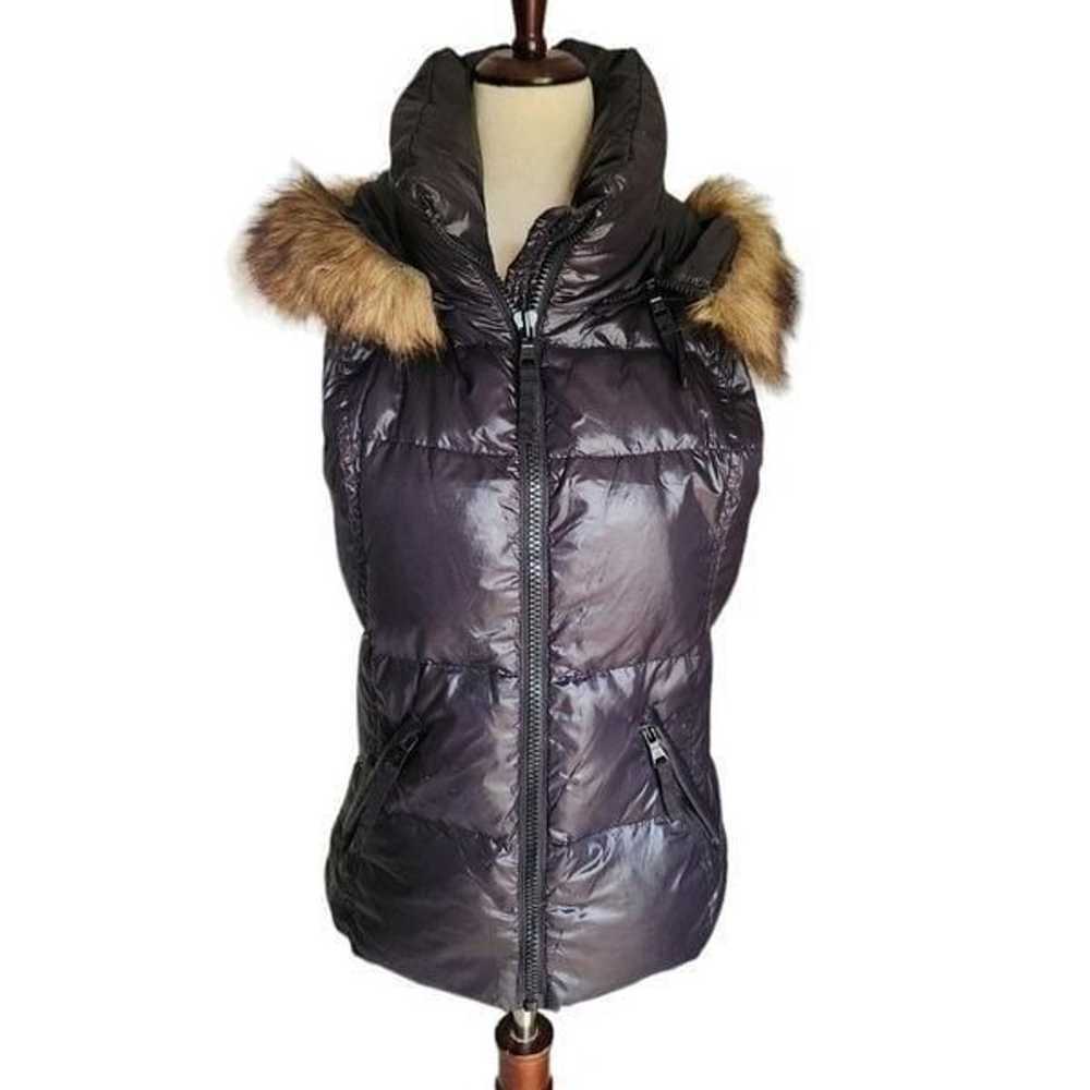 S13 NYC Black Down Fauz Fur Hoodie Puffer Vest Ja… - image 4