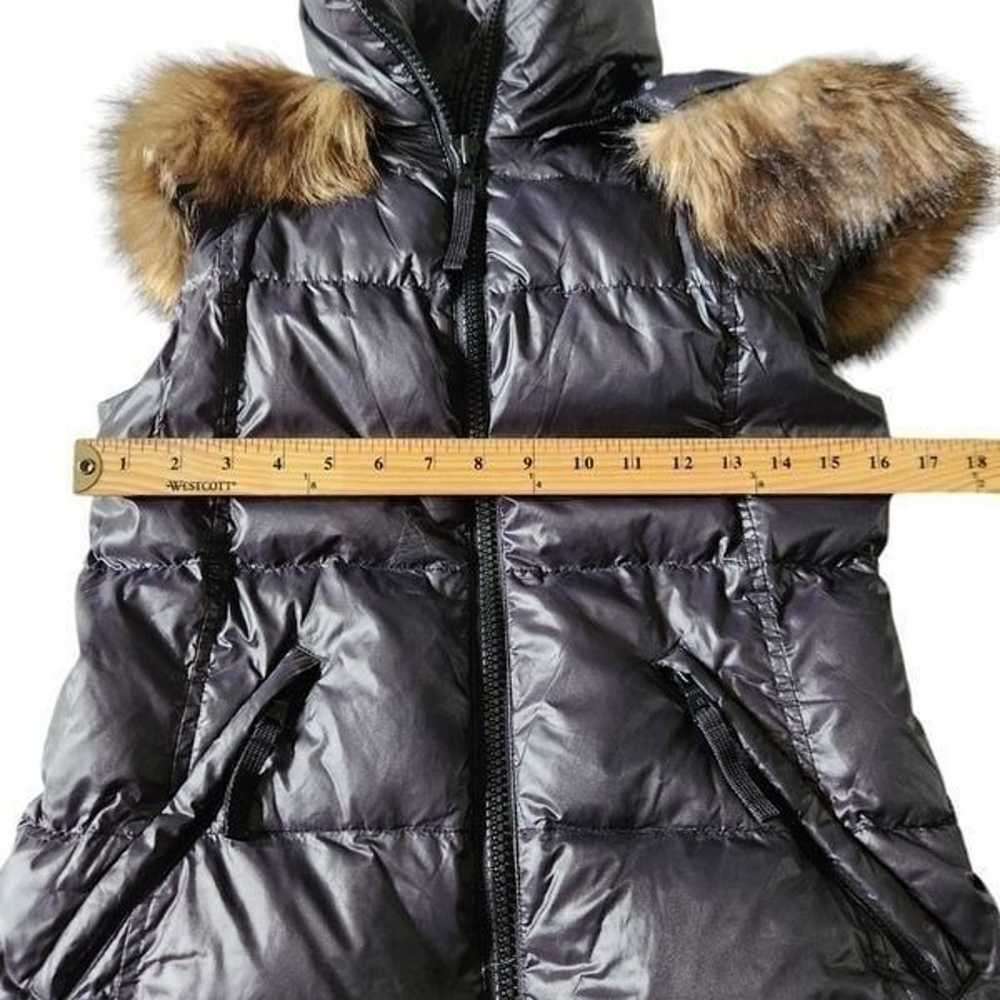 S13 NYC Black Down Fauz Fur Hoodie Puffer Vest Ja… - image 5