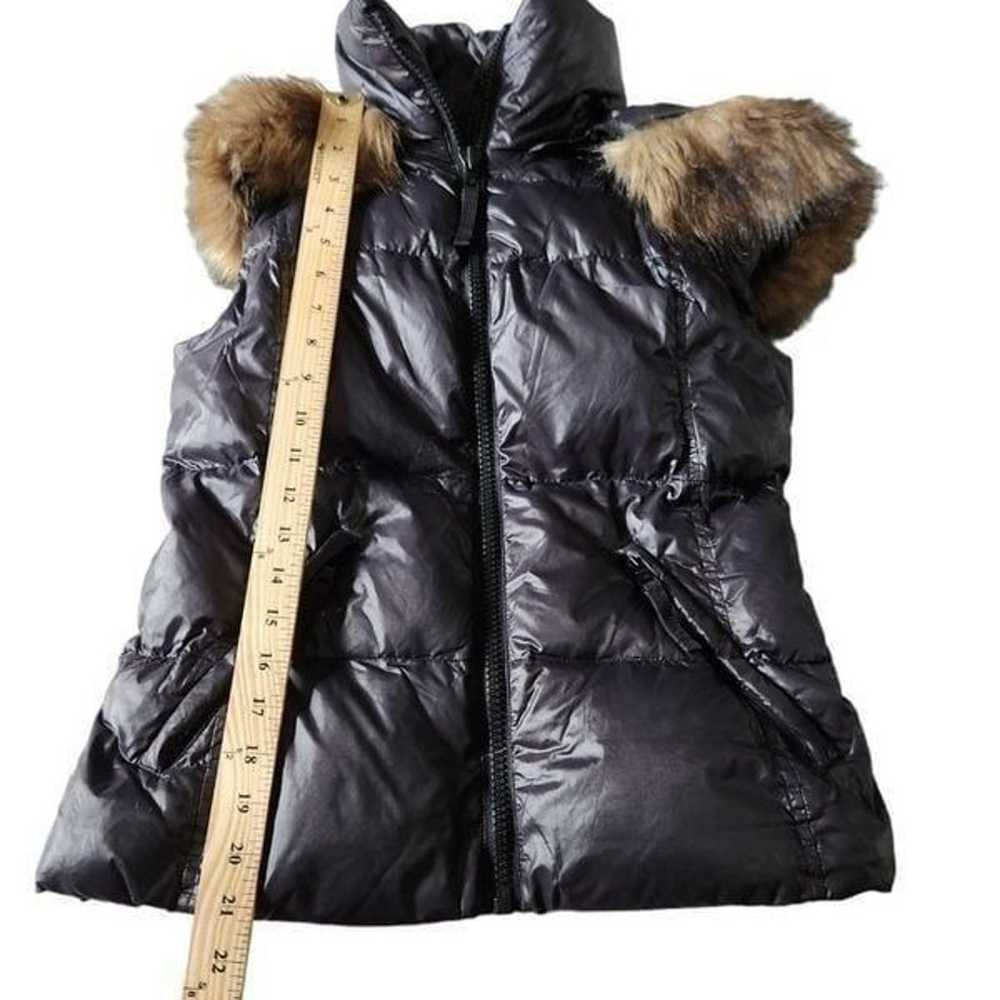 S13 NYC Black Down Fauz Fur Hoodie Puffer Vest Ja… - image 6