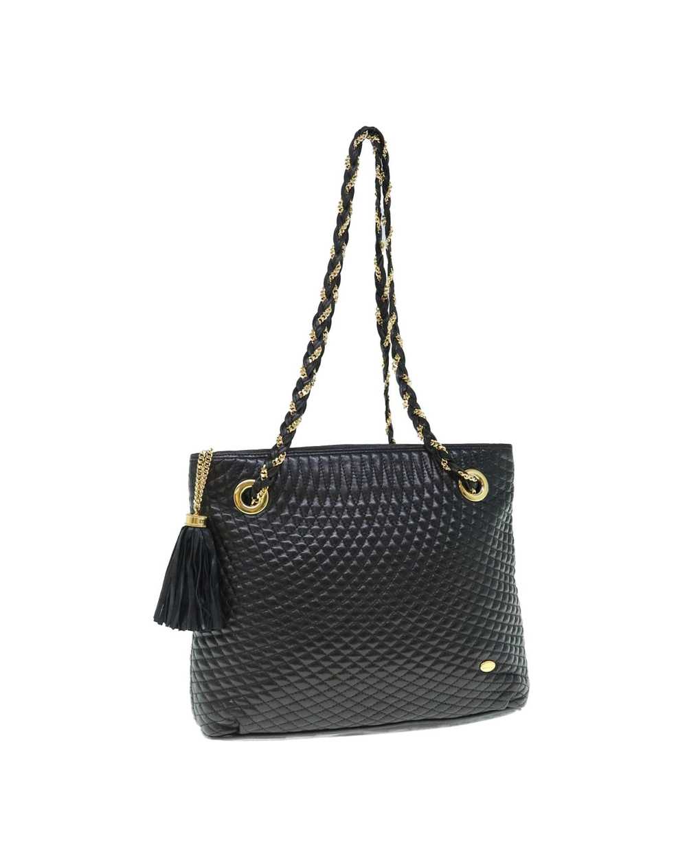 Bally Elegant Black Leather Shoulder Bag with Met… - image 1
