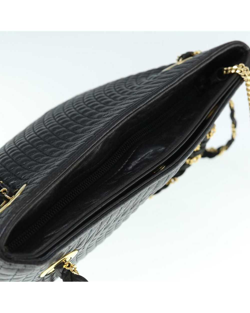Bally Elegant Black Leather Shoulder Bag with Met… - image 6