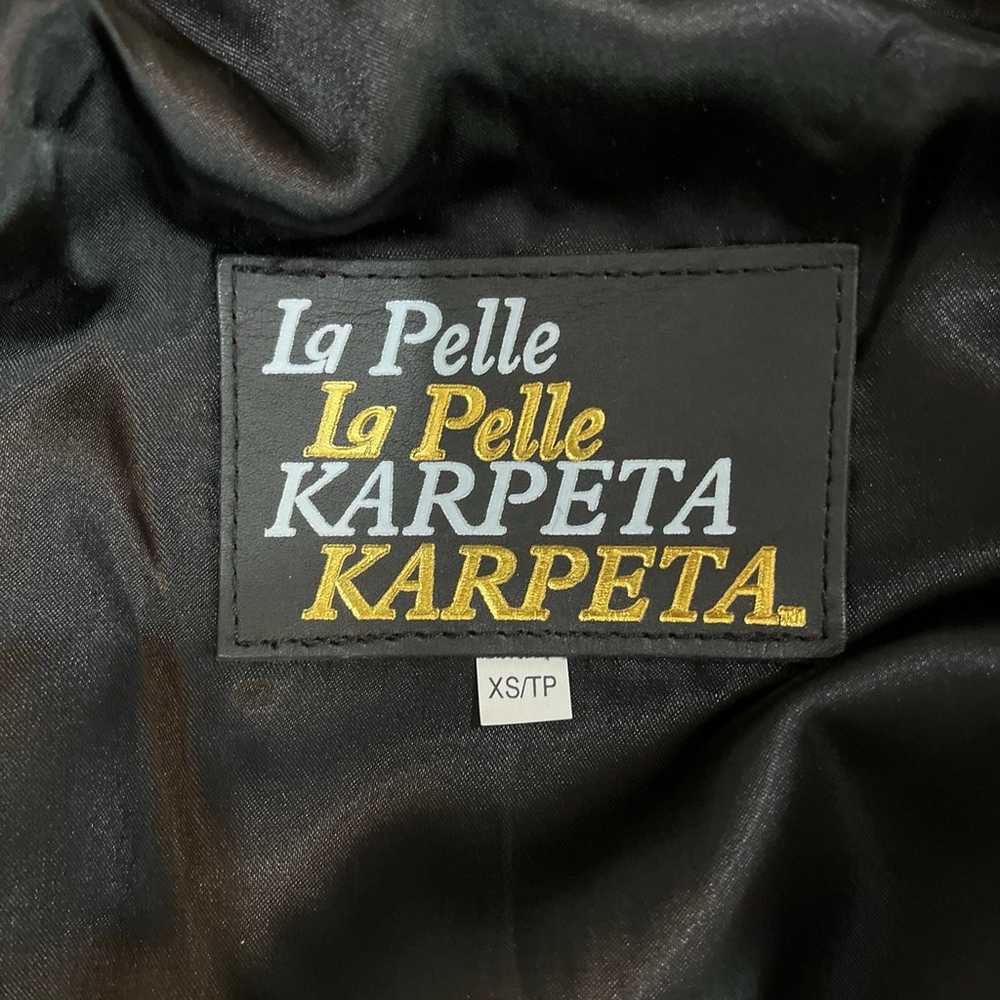 Women's La Pelle Karpeta Long Leather Jacket Sz X… - image 5