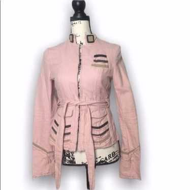 Marc Jacobs pink distressed military jacket