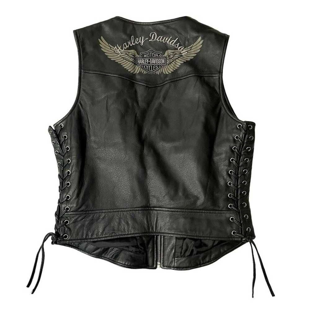 Harley Davidson Horizon Leather Vest Med Women Si… - image 2
