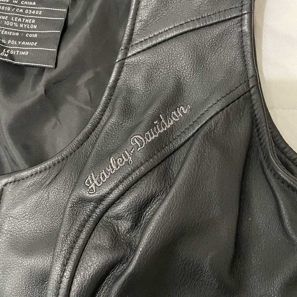 Harley Davidson Horizon Leather Vest Med Women Si… - image 3