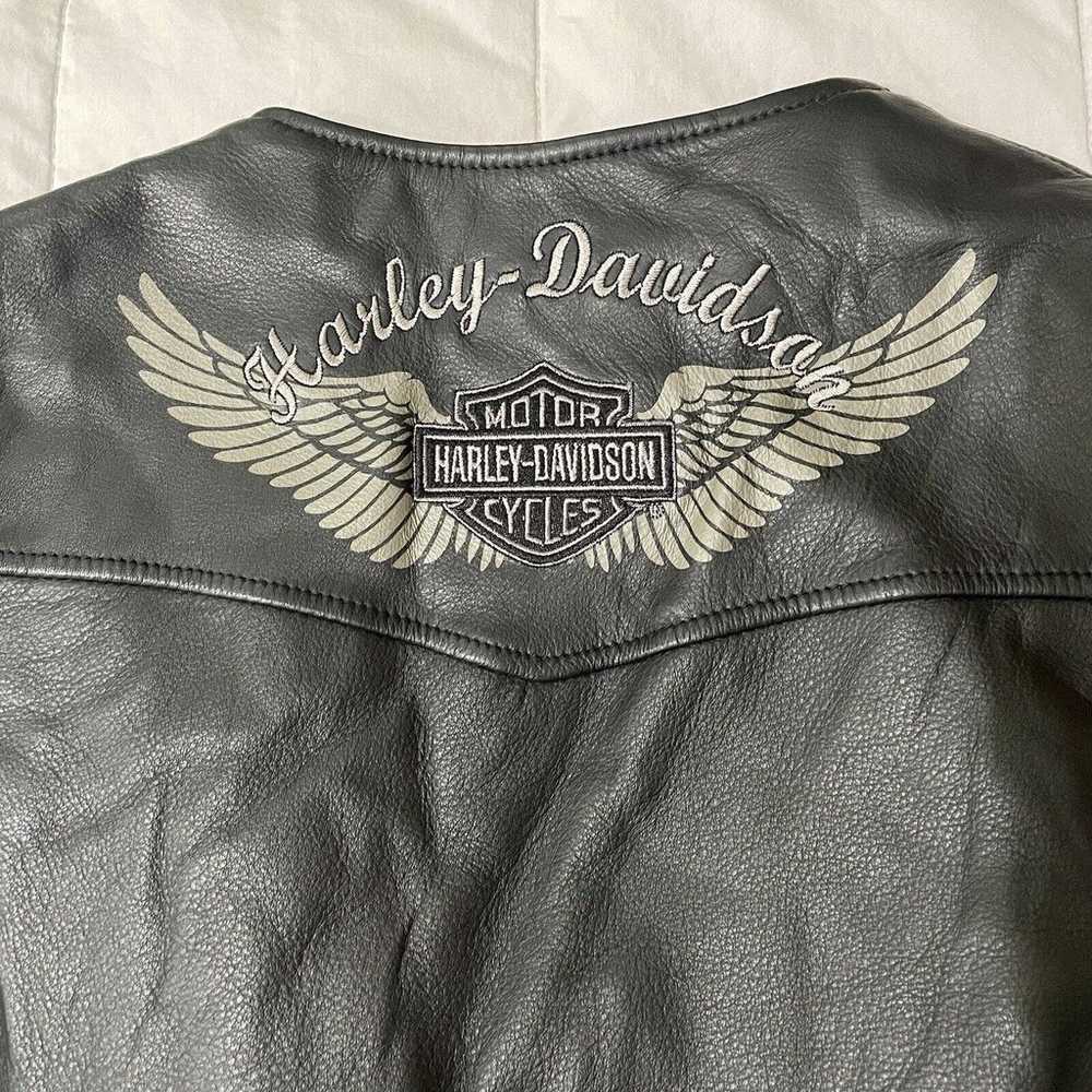 Harley Davidson Horizon Leather Vest Med Women Si… - image 4