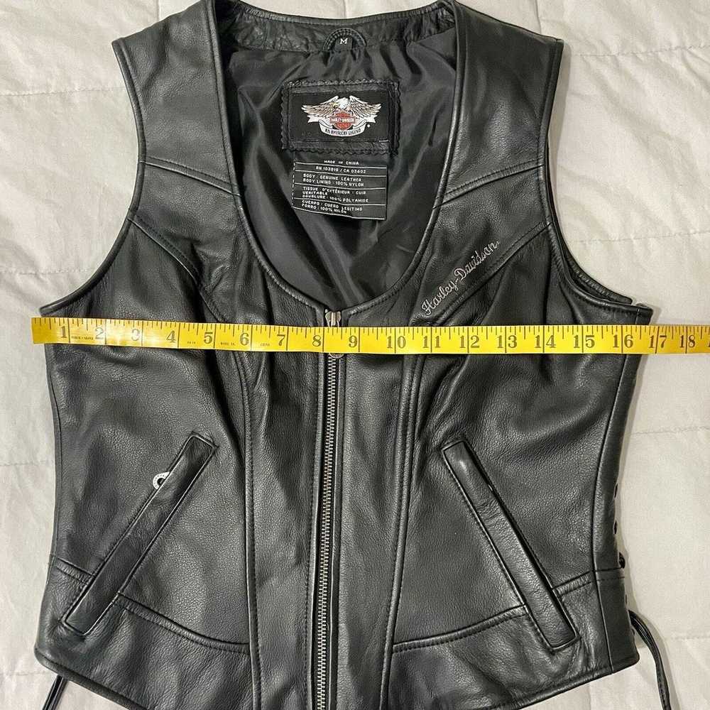 Harley Davidson Horizon Leather Vest Med Women Si… - image 5
