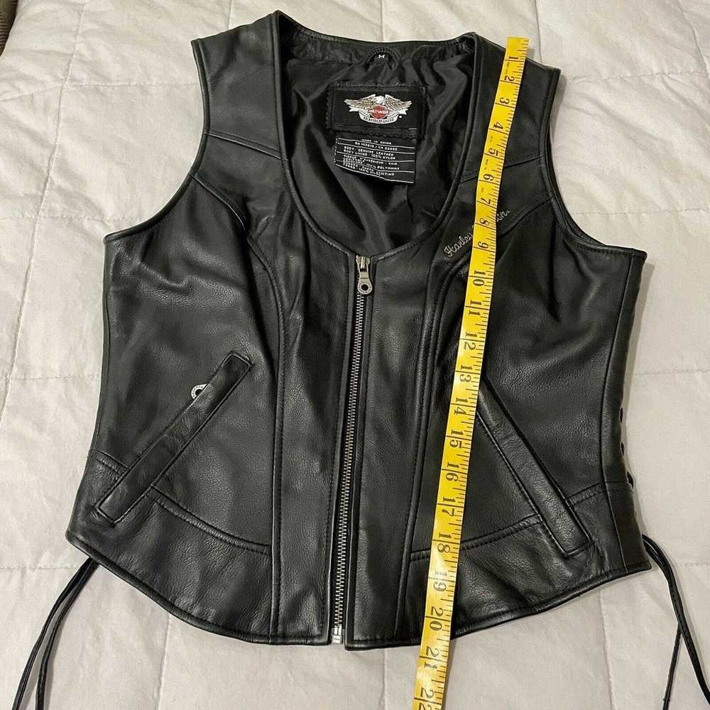 Harley Davidson Horizon Leather Vest Med Women Si… - image 6