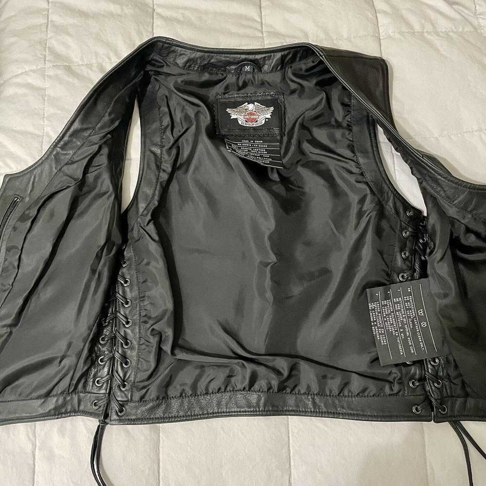 Harley Davidson Horizon Leather Vest Med Women Si… - image 7