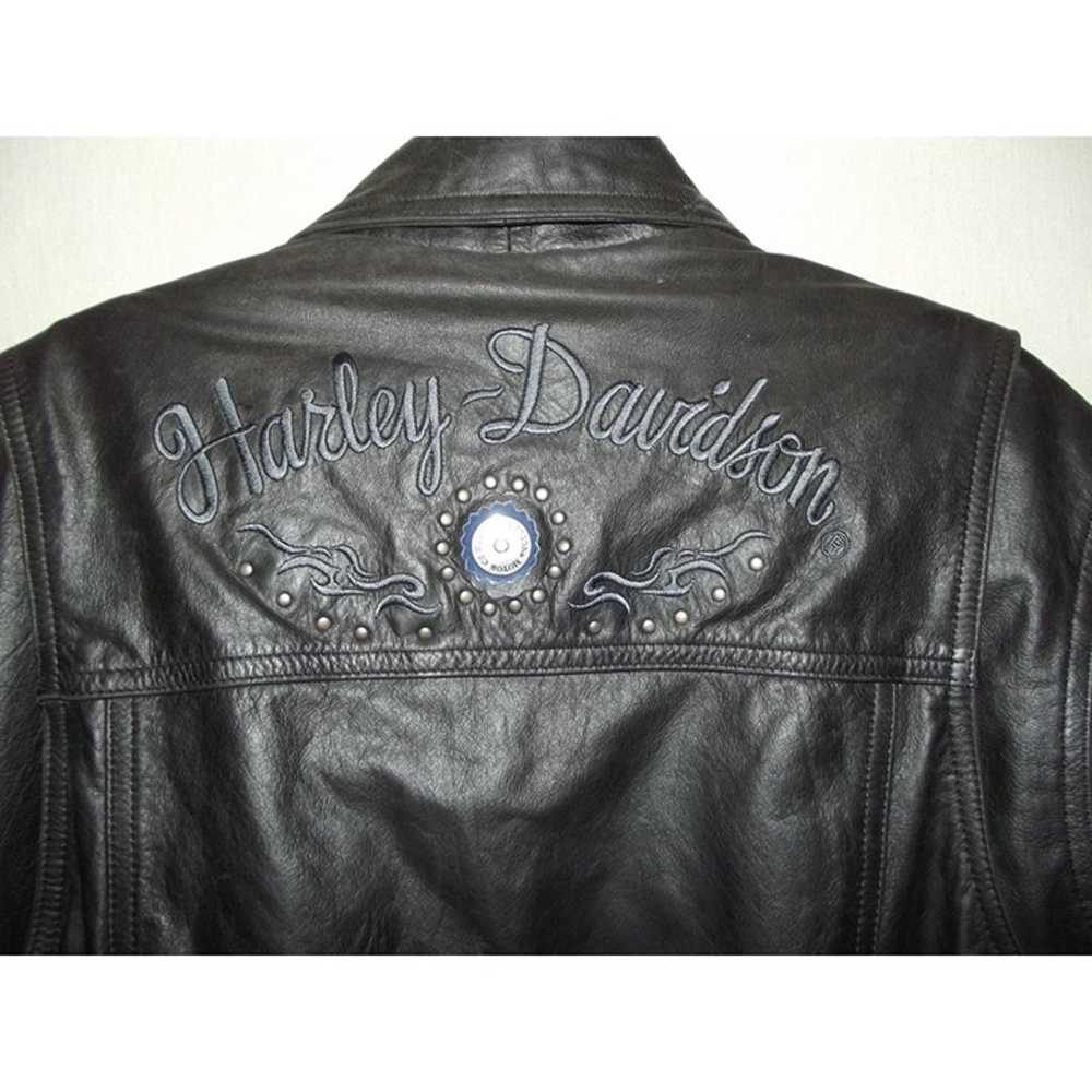 Harley Davidson Leather Jacket Women Medium black… - image 2