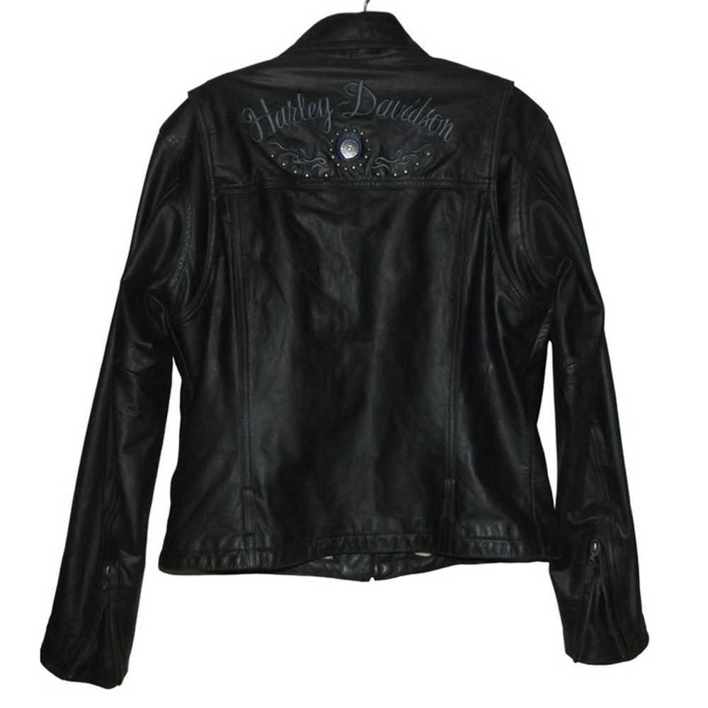 Harley Davidson Leather Jacket Women Medium black… - image 9