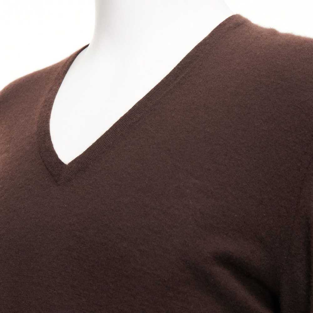 Gucci GUCCI Vintage 100% cashmere brown V-neck cl… - image 2