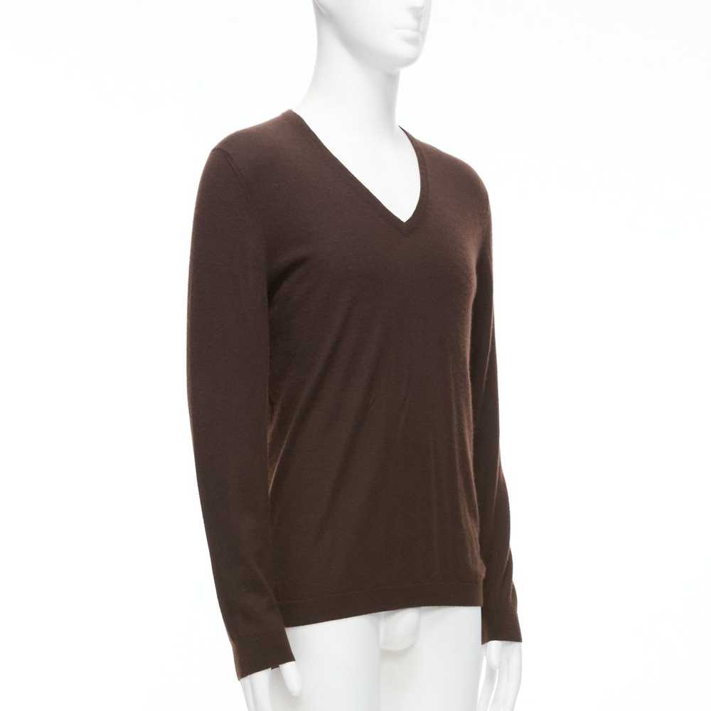 Gucci GUCCI Vintage 100% cashmere brown V-neck cl… - image 3