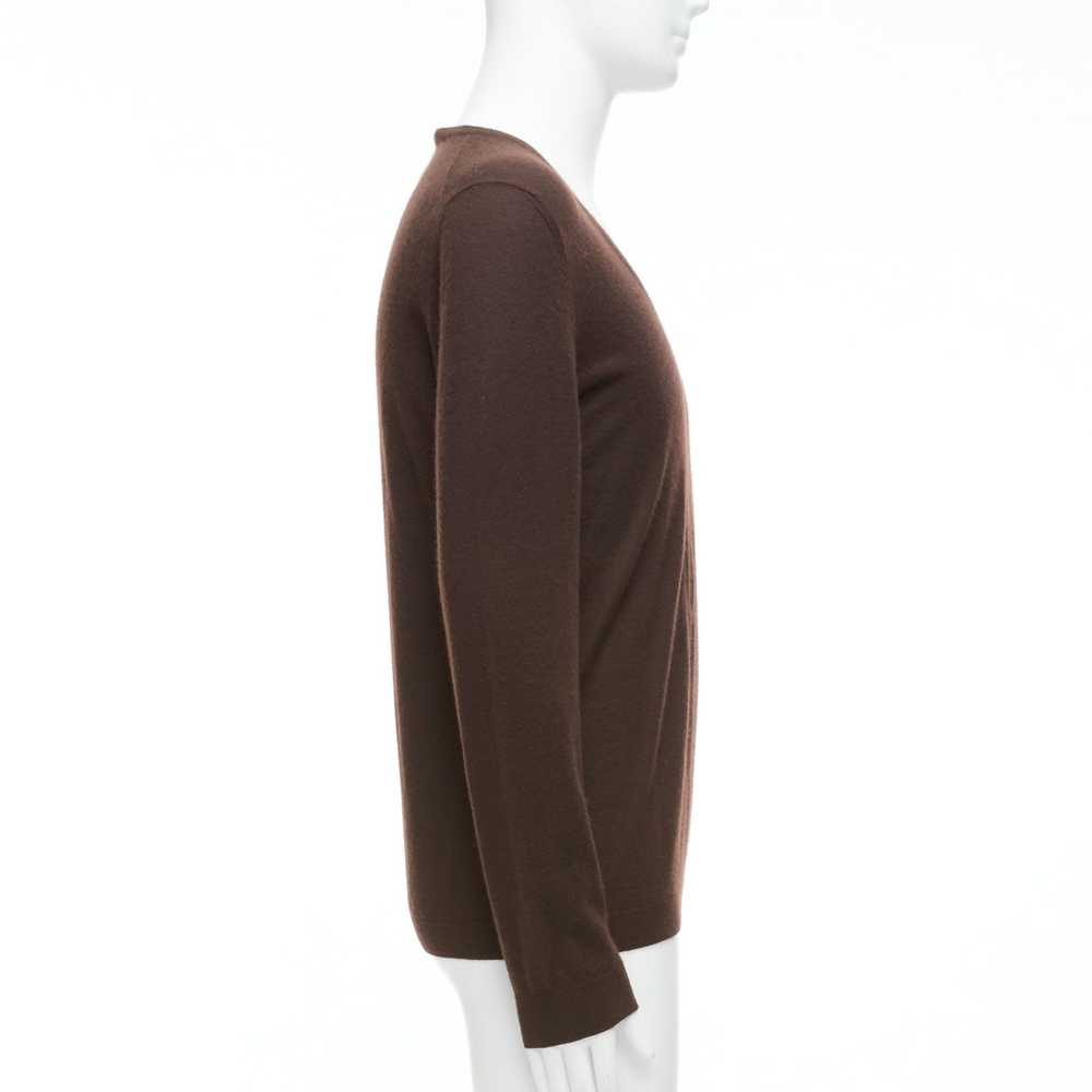 Gucci GUCCI Vintage 100% cashmere brown V-neck cl… - image 4