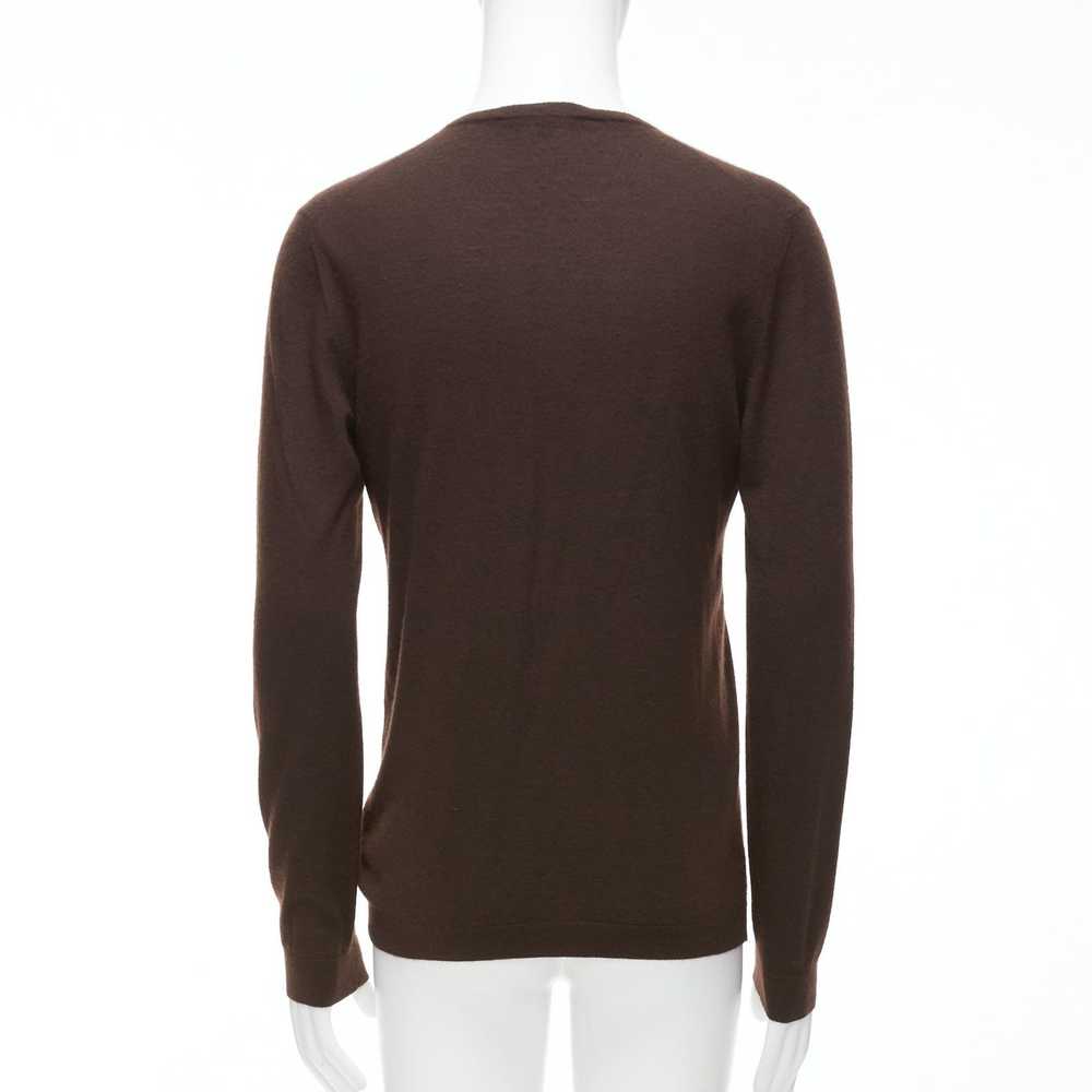 Gucci GUCCI Vintage 100% cashmere brown V-neck cl… - image 5