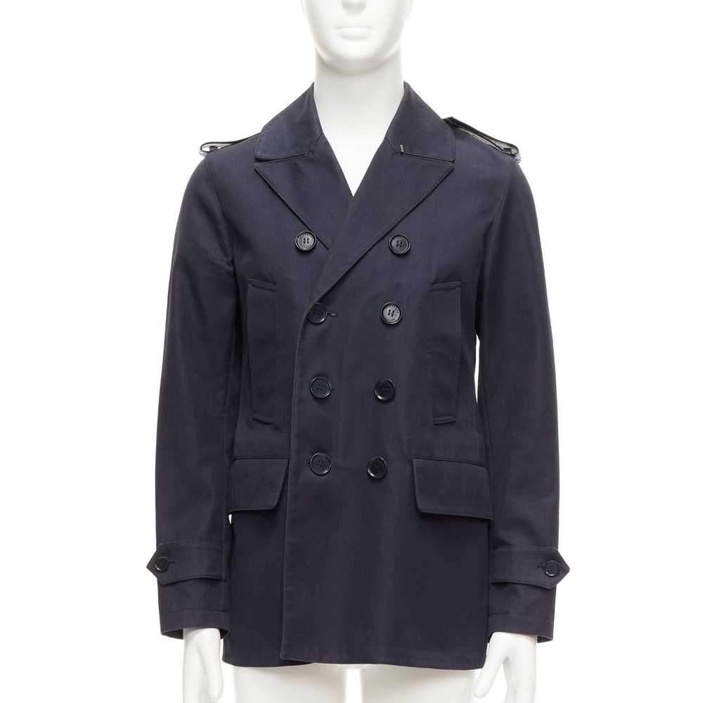 Burberry BURBERRY navy cotton wool lined leather … - image 1