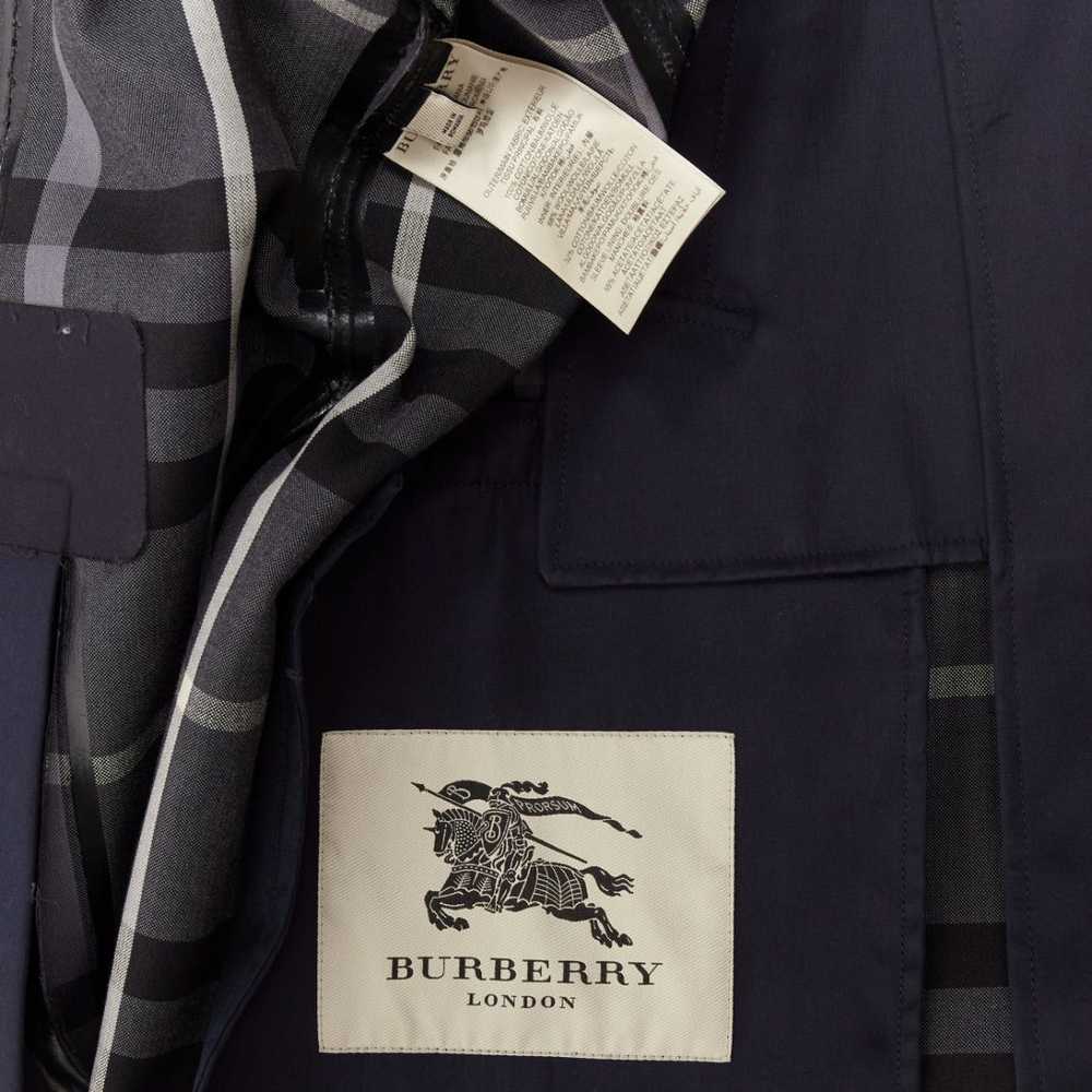 Burberry BURBERRY navy cotton wool lined leather … - image 8