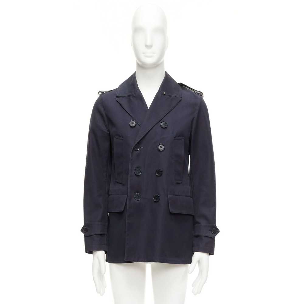 Burberry BURBERRY navy cotton wool lined leather … - image 9