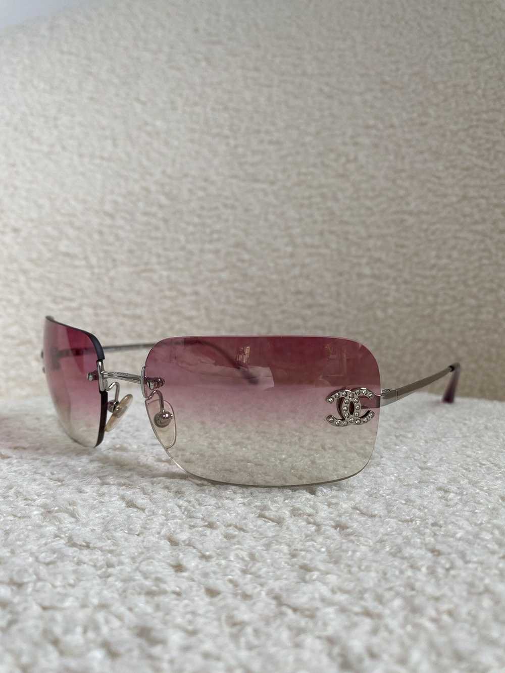 Chanel Chanel CC 4017-D rimless rhinestones pink … - image 2