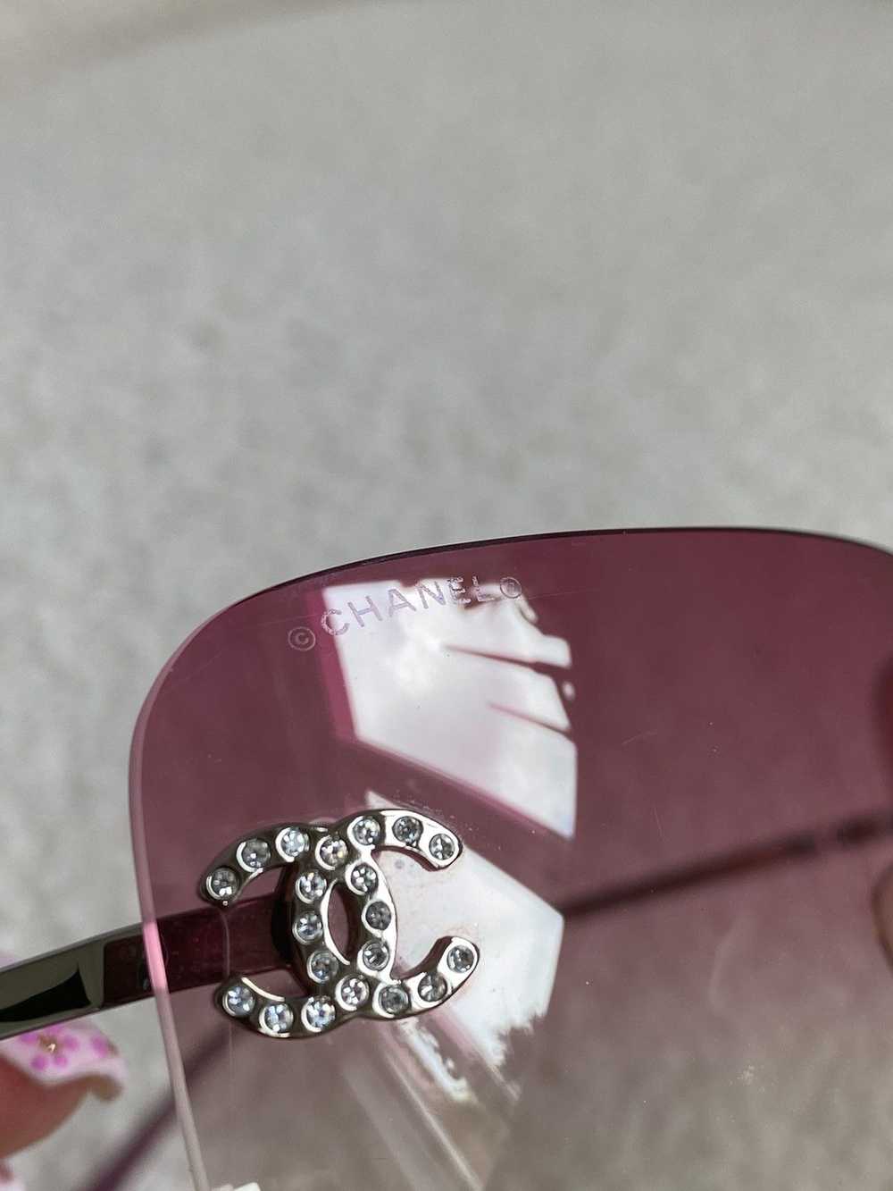 Chanel Chanel CC 4017-D rimless rhinestones pink … - image 6