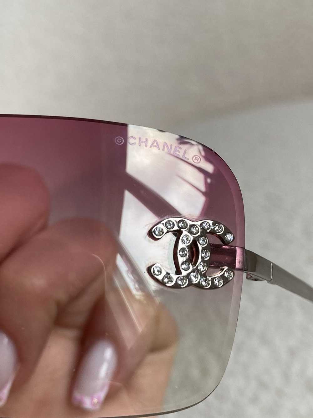 Chanel Chanel CC 4017-D rimless rhinestones pink … - image 7