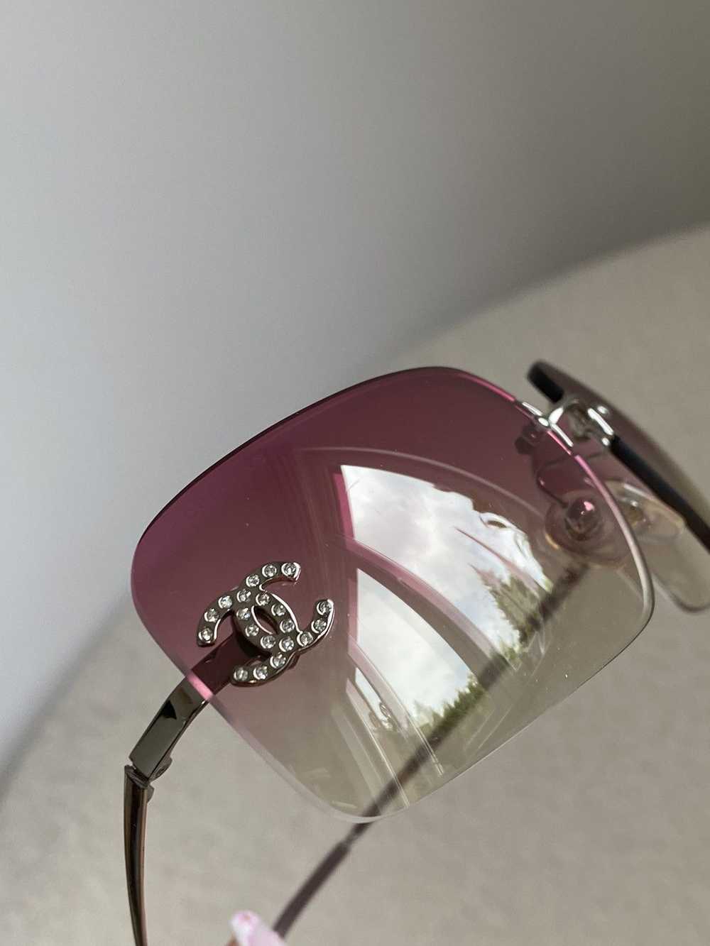 Chanel Chanel CC 4017-D rimless rhinestones pink … - image 8