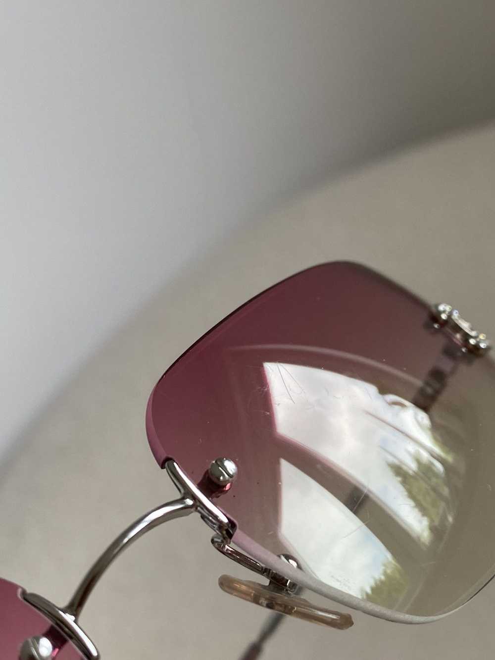 Chanel Chanel CC 4017-D rimless rhinestones pink … - image 9