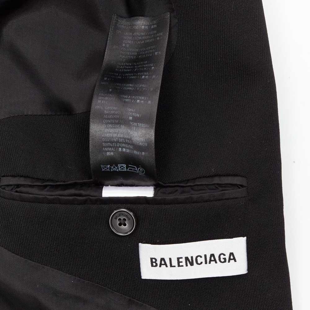 Balenciaga BALENCIAGA Runway black wool blend rub… - image 9