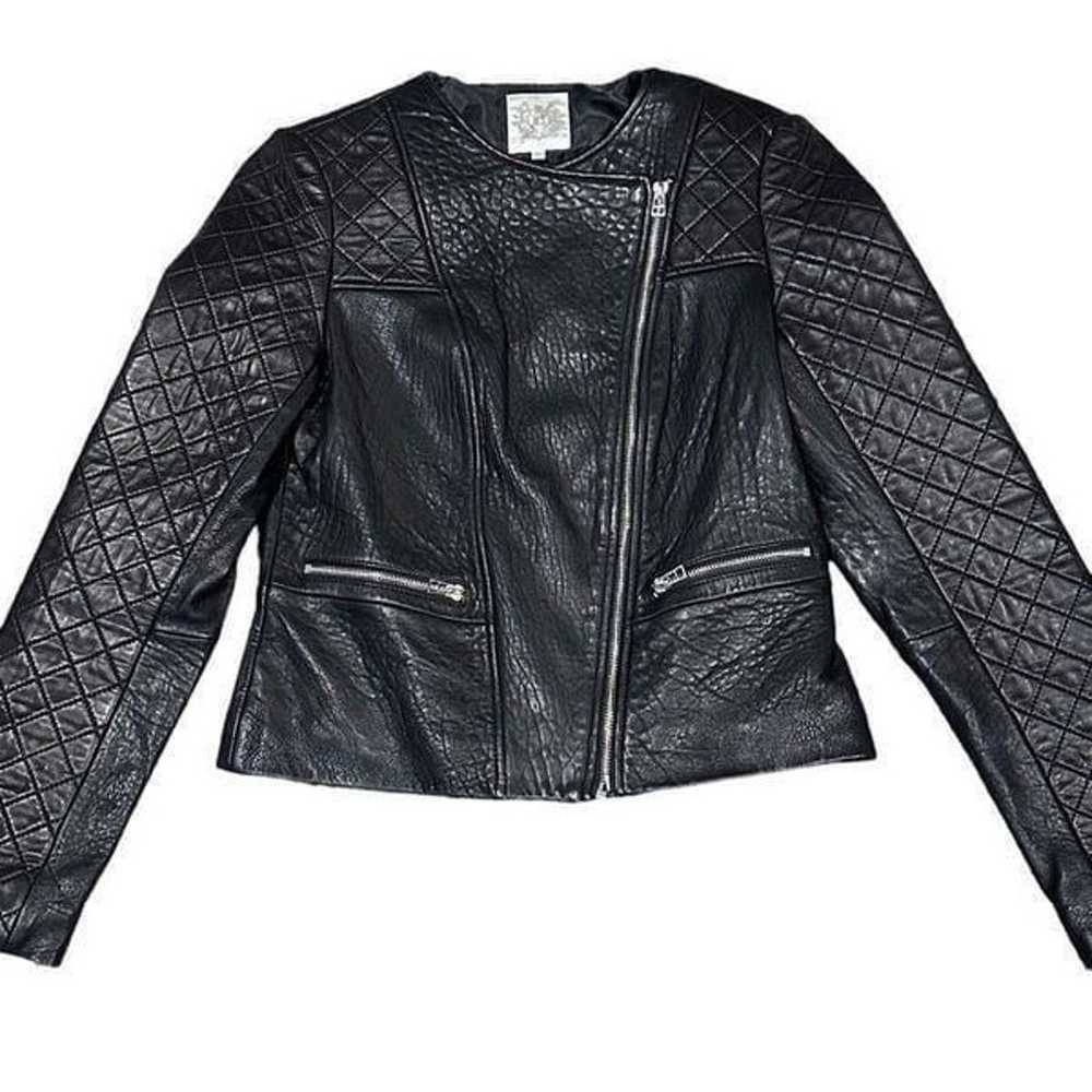 Dawn Levy Black Quilted Genuine Leather Moto Jack… - image 2