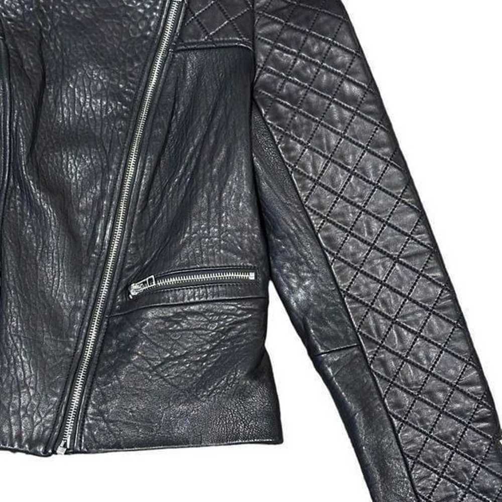 Dawn Levy Black Quilted Genuine Leather Moto Jack… - image 4