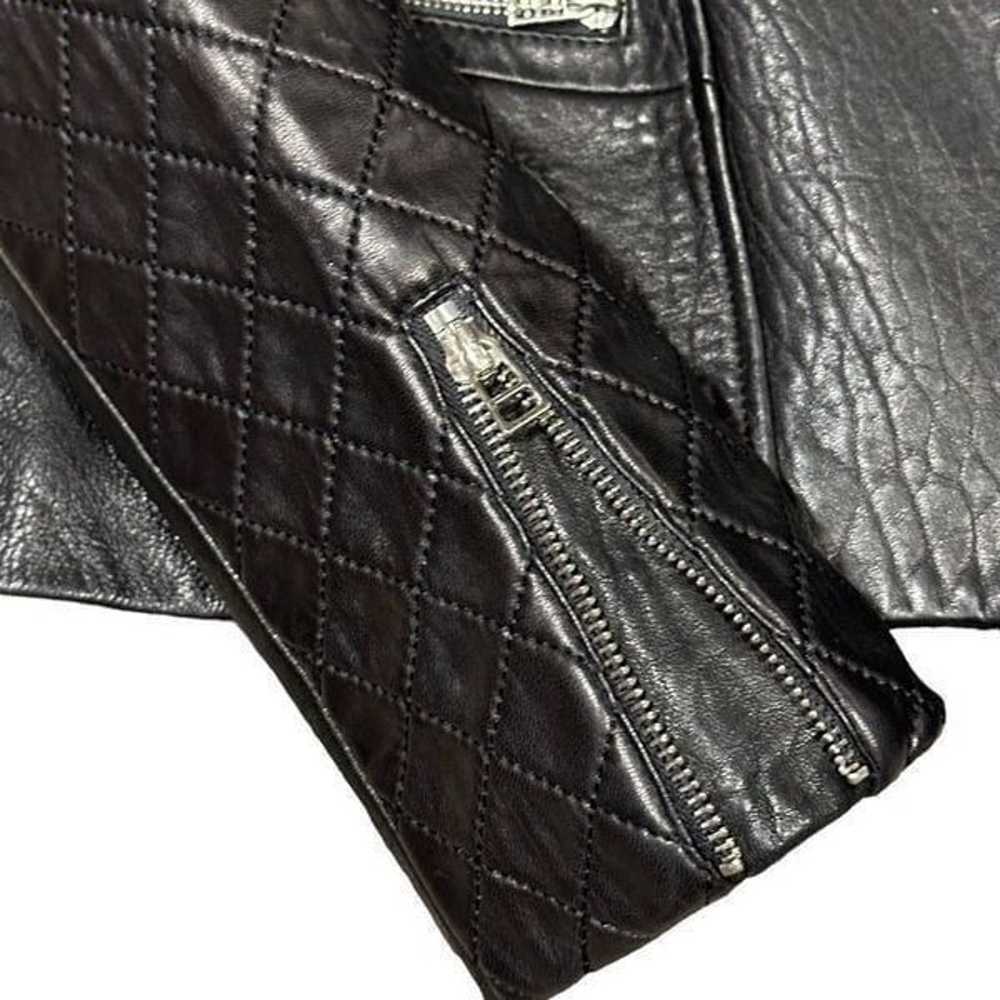 Dawn Levy Black Quilted Genuine Leather Moto Jack… - image 5