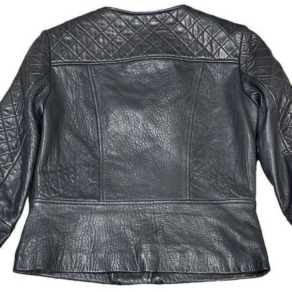 Dawn Levy Black Quilted Genuine Leather Moto Jack… - image 7