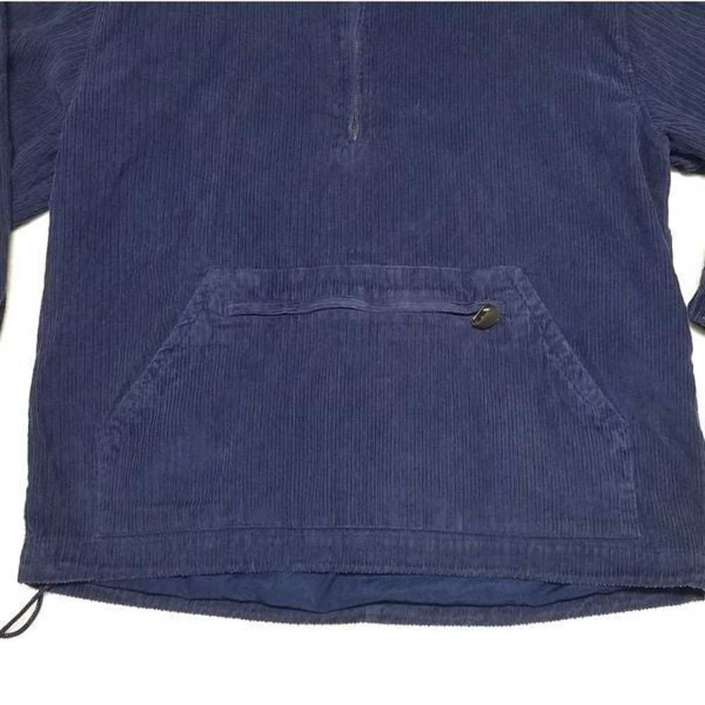 Vintage 90s Express Blue Corduroy Hooded Pullover - image 5