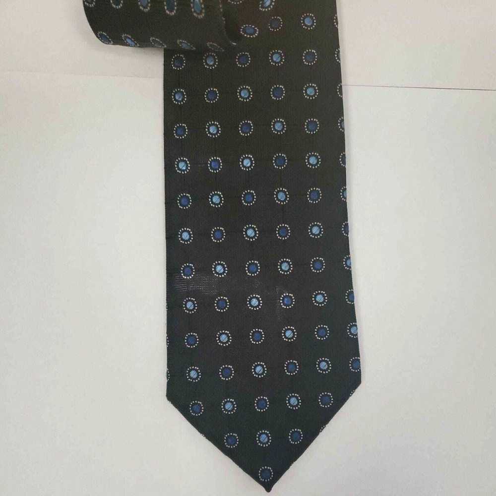 Vintage Saddlebred Neck Tie Men's Black Blue Circ… - image 2