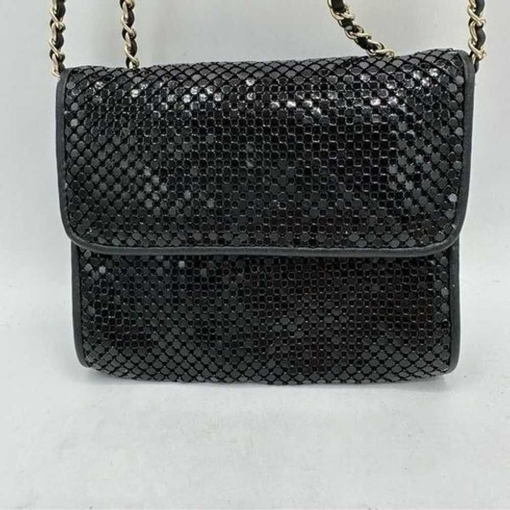Vintage Whiting & Davis Black Mesh and Leather Co… - image 2