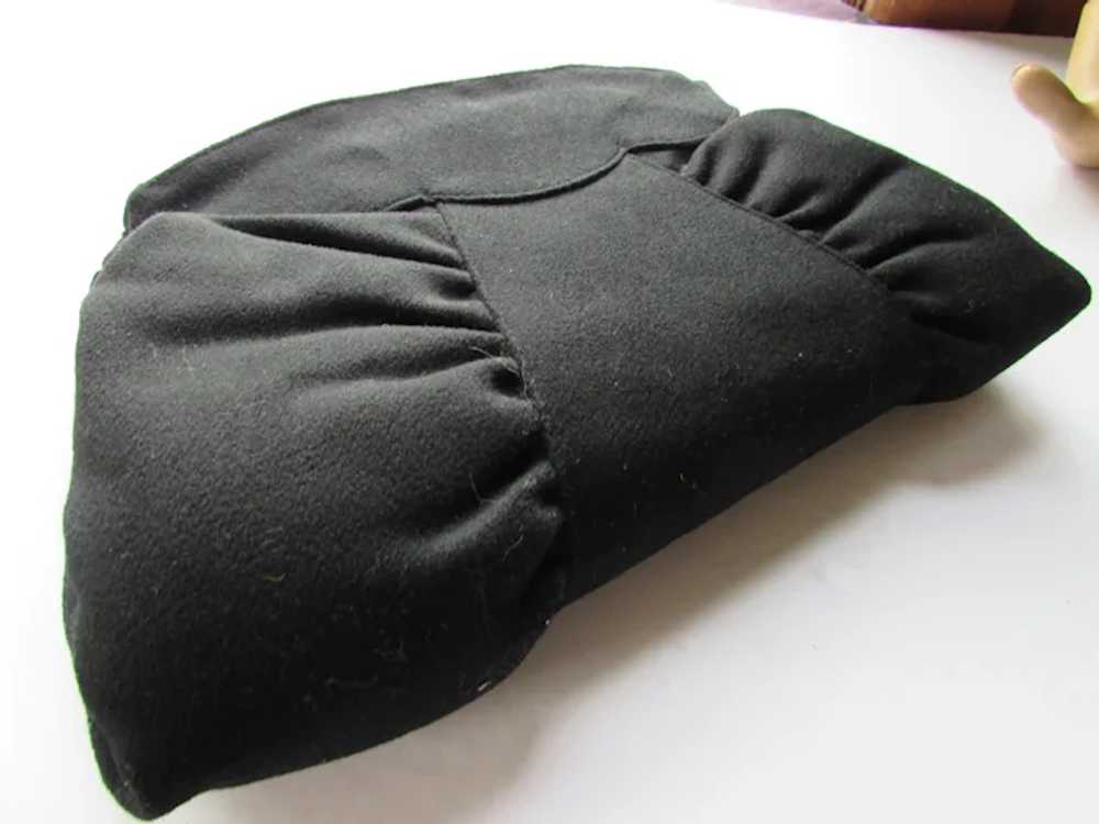 Fashionable 1940 Era Black Fabric Purse & Muff Pl… - image 3