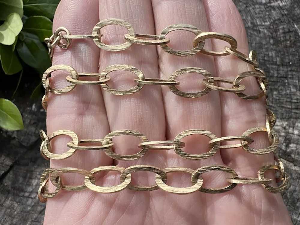 14K Yellow Gold Oval Link Necklace Chain - image 5