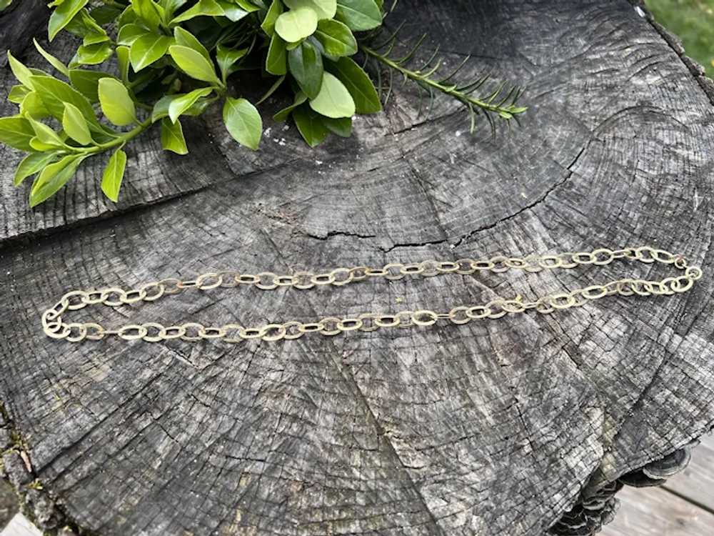 14K Yellow Gold Oval Link Necklace Chain - image 8