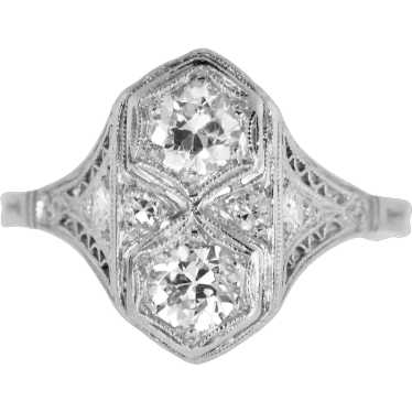 Antique Edwardian Platinum and Diamond Ring, c. 19