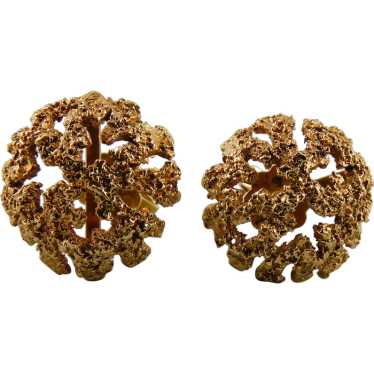 Birks Mid Century Modern 14 kt Gold Earrings - image 1