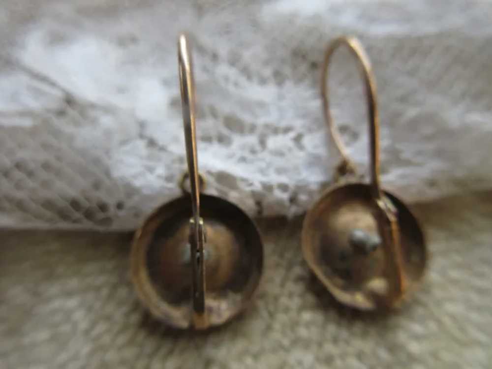 Victorian Antique 10K Pierced Earrings ,Dormeuse … - image 3