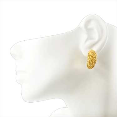 Modernist 14k Yellow Gold Chunky Half-Hoop Earring