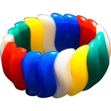 Avon Summer Brights Lucite Plastic Stretch Bracel… - image 1