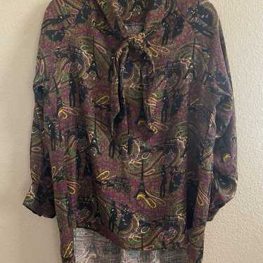 Anne Pinkerton Vintage Tie Neck Blouse