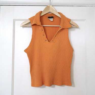 Dion Lee cropped elasticated shirt - Orange