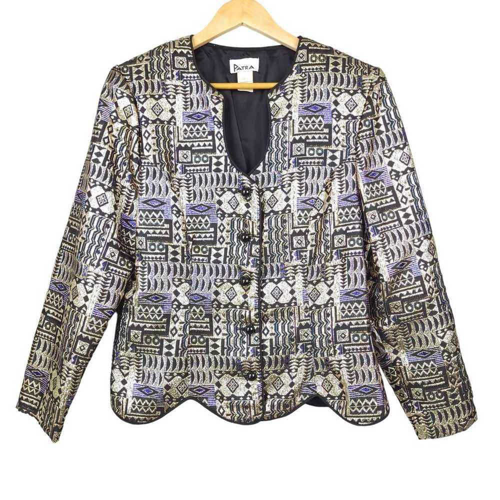 Vintage Patra Women's Long Sleeve Metal Texture B… - image 2