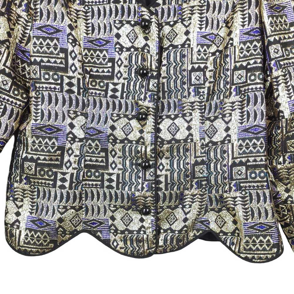 Vintage Patra Women's Long Sleeve Metal Texture B… - image 9